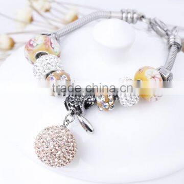 Latest European Crystal Pave Beaded Bracelet, Perfume Bottle Charm Bracelet, Perfume Bottle Bracelet Holder