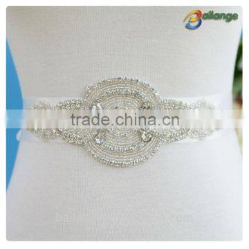 China wholesale new fashion wholesale bridal pearl bead rhinestone triming for bridal dress