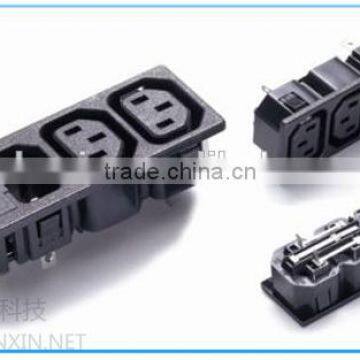 iec 320 male and female fuse 3 outlet power strip