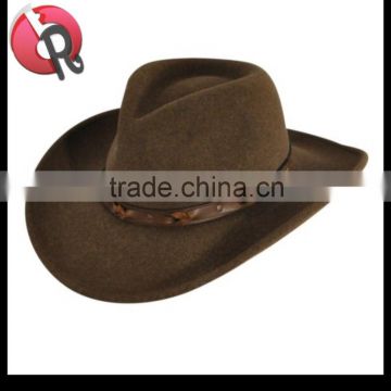 100% wool Western Cowboy Hat Wool Felt Crushable Black Large Size 7 3/8" 59cm