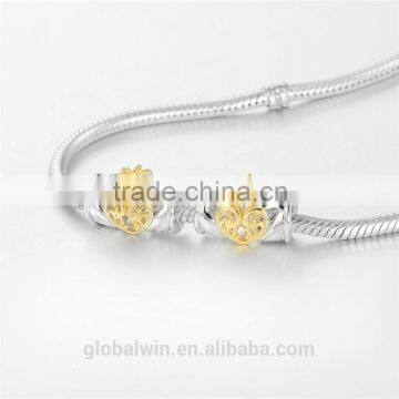 Custom Engarving 18K Gold Plating Charms Solid European Tube Bead 925 Sterling Silver Beads Wholesale 14K Gold Charms Bead photo-6