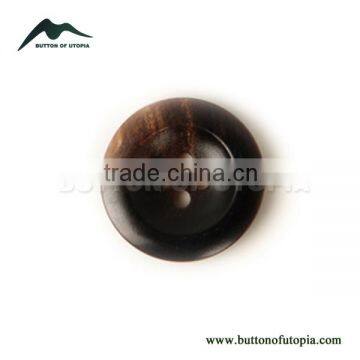 Beautiful Horn Buttons for Formal Clothes Brown Buttons Round 4-Hole with Burnt Effect