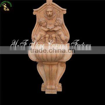 Lion Head indoor wall fountain with two lovely boys decoration