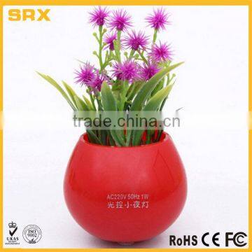 MADE CUSTOM LED LIGHT-CONTROLLED POTTED NIGHT LIGHT COLORFUL PLANTS INDUCTION LAMP photo-3