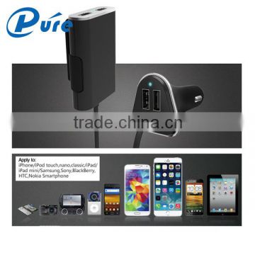 4 in 1 cable quick charge usb phone car charger with Intelligent Chip inside