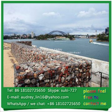 China galvanized steel wire gabion mesh for weirs for groynes