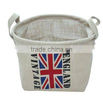 England cross flag flax/linen storage bag/box(BBHT014)