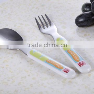 cute baby cutlery set,spoon fork and knife , with plastic handle