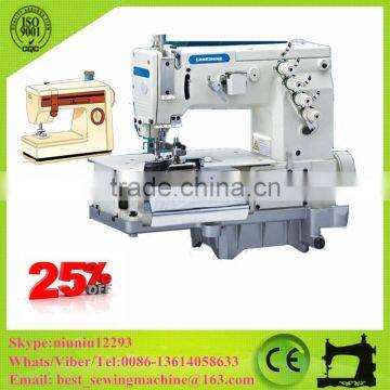 Double Needle Flat-bed Making Belt Loop with Front Cutter Trousers Ear Sewing Machine Price CS-2001C