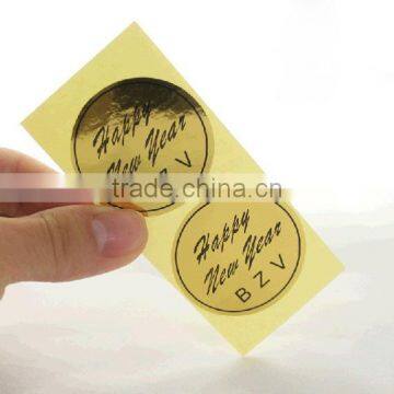 round gold foil label sticker