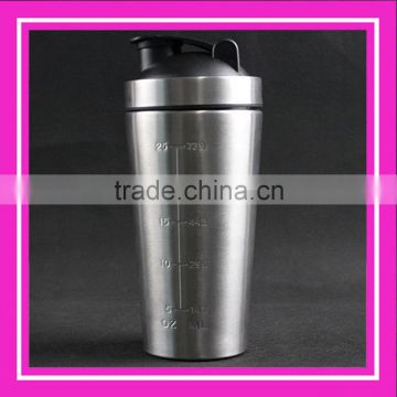 large capacity 750ml 304 stainless steel shaker bottle