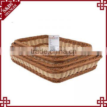 Top Quality Factory Handcraft Plastic Rattan Cheap Price Wholesale Produce Baskets photo-2