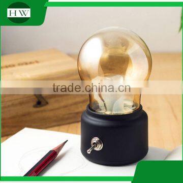 children plastic antique mini bulb shape usb charge led night lamp light