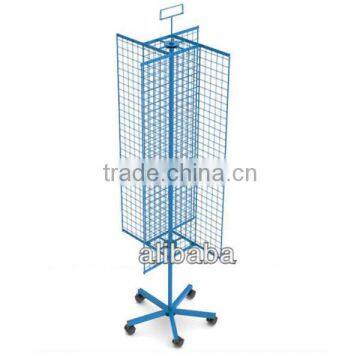 4 Sided Spinning Metal Grid Mesh Display Rack With Sign Holder photo-4