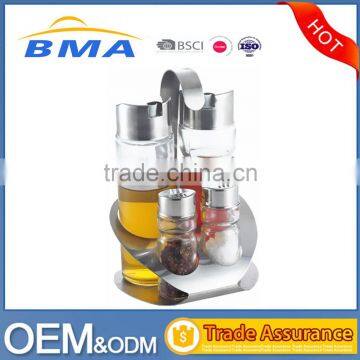 Stainless Steel Cover Glass Bottle Kitchen Storage Spice Jar Set Of 4 photo-3