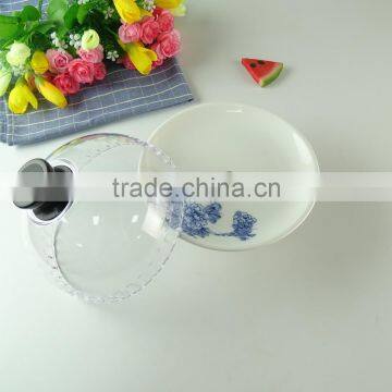 Stock Ceramic White Cake Plates With Lid photo-2