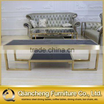 Eurpean Style Stainless Steel Golden Glass tv Stand photo-2