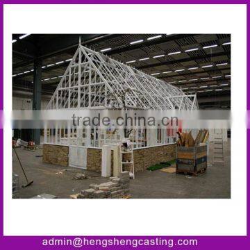 2017 new design Trade Assurance Galvanized Steel frame garden greenhouse / glass victorian greenhouse for sale
