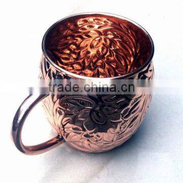 NEW DESIGN EMBOSSED BARREL 100% PURE COPPER MOSCOW MULE MUG, BPA FREE PURE COPPER MUG FOR MOSCOW MULE & VODKA photo-3