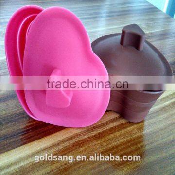 2015 Portable Heat Resistance Silicone Folding Cup Silicone Heart Shape Cup photo-2