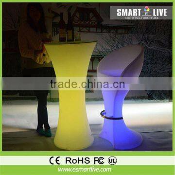 led portable bar furniture / luminous counter table with bar chair / bar stool