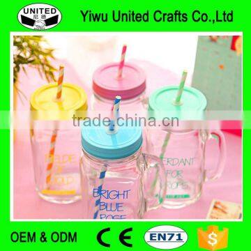 Handle Cock Glass Rooster Cup With Metal Lid, Drinking Glass Bottle With Handle photo-5