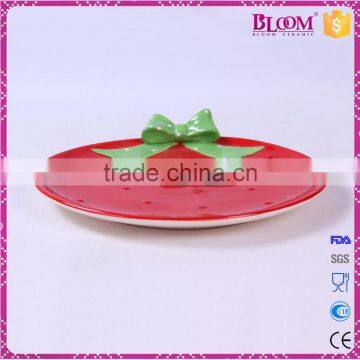 Ceramic Hand Painted Decoration Christmas Round Plate photo-2