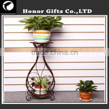 European Style 2-Tier Flower Stand Metal Hanging Plant Stand photo-3