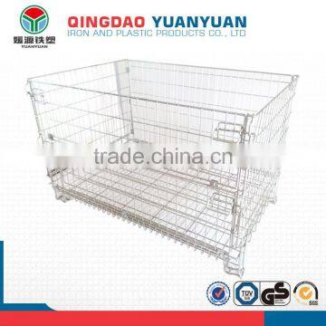 Metal mesh container wire collapsible box cage pallet