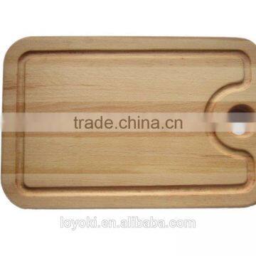 Best Organic Natural Beech Wood Cutting Board With Holder Hole 13-3/4"x9"x3/4" Chopping Board With Groove photo-2
