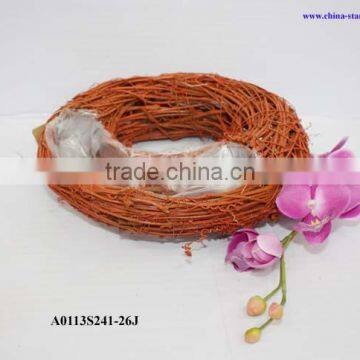 rattan wreath with planter