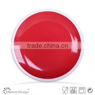 red stoneware cheap round ceramic plate