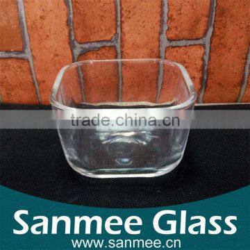 Fine Crystal Square Shaped Glass Candleholder Bowls