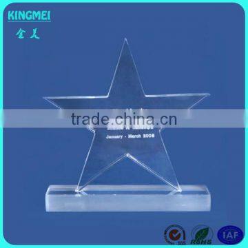 Star acrylic award crafts,clear star shaped acrylic trophy award manufacturer