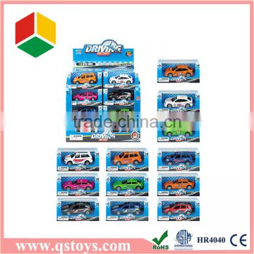 Colorful racing pull back mental car in display box