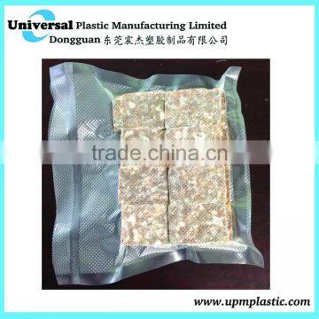 Plastic food embossed vacuum bag