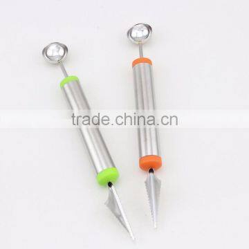 Fashionable Multifunction Stainless Steel Fruit Carving Knives Watermelon Hami Melon Balls Ice Cream Spoon photo-2