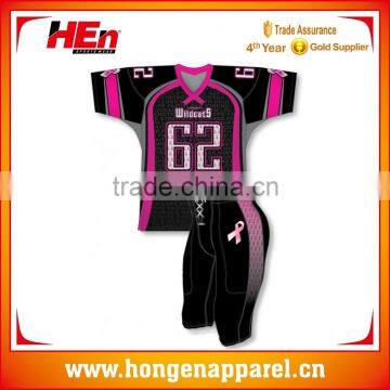 Hongen apparel wholesale custom blank american football jersey/uniform for men