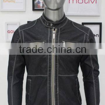 2014 hot sale Apparel stock man leather winter jacket