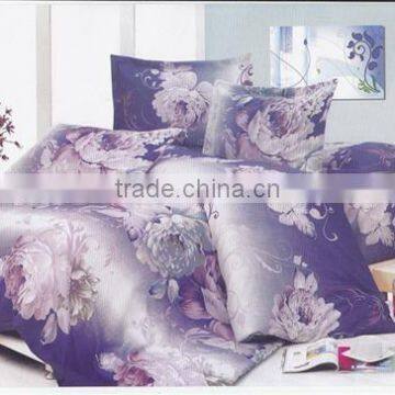 100%polyester disperse printed flower vivid wedding lovers microfiber diamond velvet bedding set