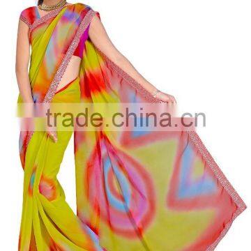 Printed Spray Designer Saree in Chiffon Fabric photo-2