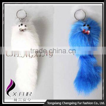 CX-R-49 Wholesale Keychain Fox Fur Tail Cute Cheap Key Chain photo-2