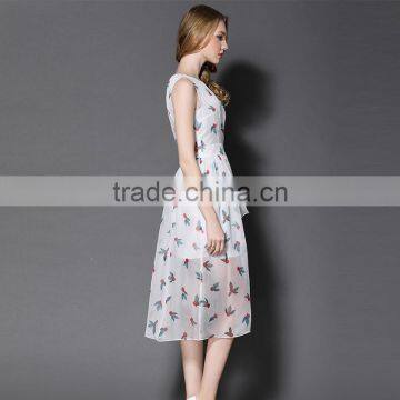 Maxnegio Women Casual One Piece Dress in Floral Print Sexy Slit Maxi Topshop Ruffle Dress photo-2