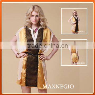 High end clothing loose kaftan silk chiffon dress patterns