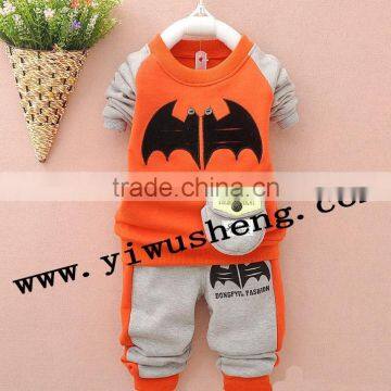 Wholesale orange winter bat clothes set for children