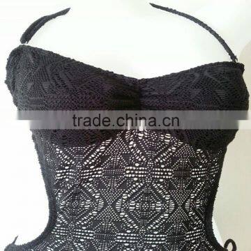 Lady Modern Black Crochet Swimsuit