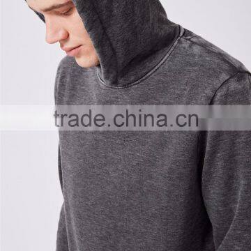 OEM Service Stone Washing Plain Sweatshirt Men Dark Grey Burnout Wash Hoodie Blank Pullover Custom Branding photo-6