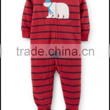 TinaLuLing 100% cotton Unisex Red Winter One piece Sleepwear Kids Footed Pajamas