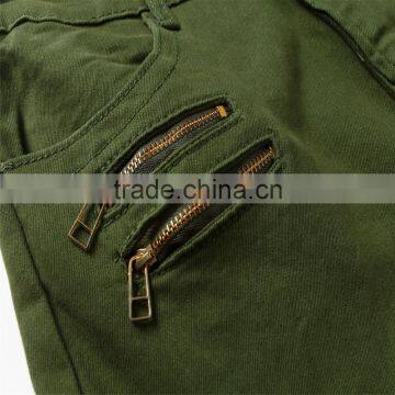 2016 New Men's Fashion Jeans Green Jeans Male Personality Folds Comfortable Hotsale Biker Jeans photo-4