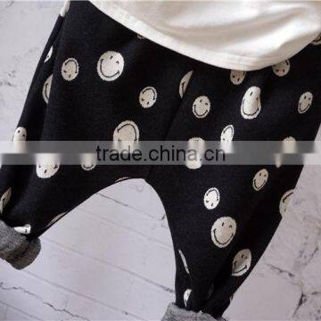 YD12328 Korean Children Casual Pants Spring Smiling Face Boys Trousers photo-2